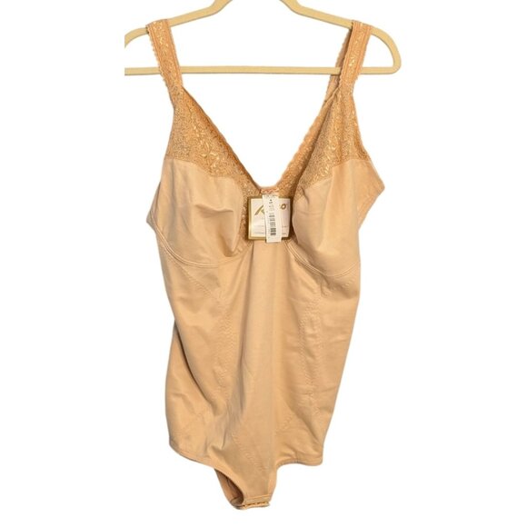 Rago Other - Rago Womens Lace-Trimmed Nude Bodysuit Size 44F Style 8620
